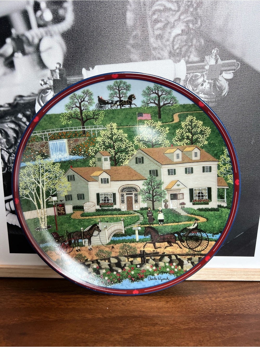 The Bradford Exchange Country Manor Plate - White, Green, Blue & Red
